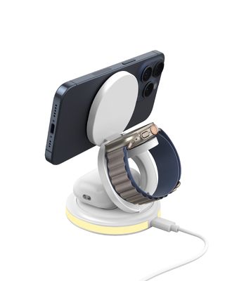 Silicone ABS Magnetic Wireless Charging Station 3In1 Folding 15W