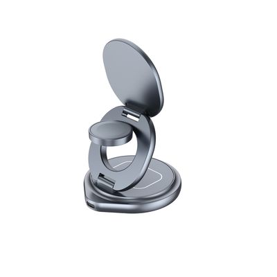 Qi2 Metal Fast Foldable Wireless Charging Station 3 In 1 360 Degrees Rotating